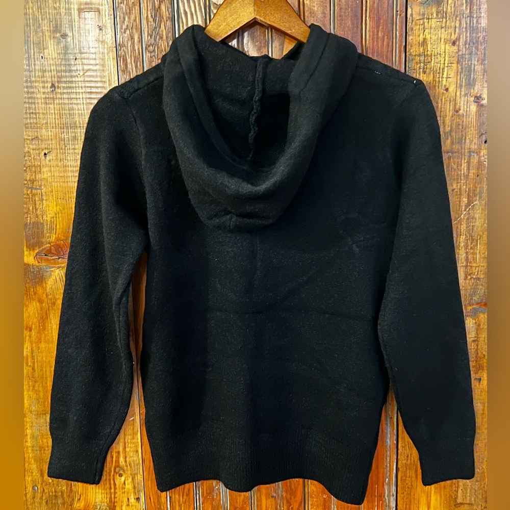 NWT 100% Cashmere Hoodie Sweater in Black Size S/M - Picture 2 of 4